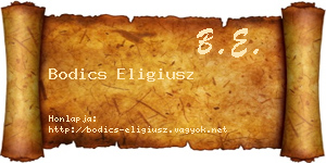 Bodics Eligiusz névjegykártya